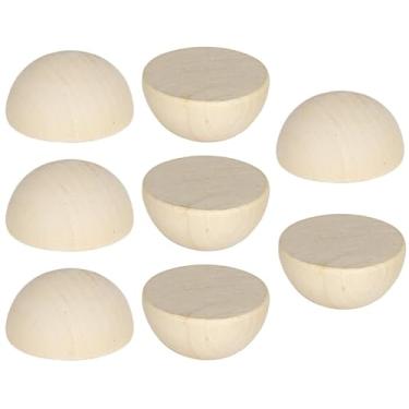 Imagem de PONGJA 8 Peças De Bolas Madeira, 75 Mm / 3 Polegadas, Esferas Redondas Madeira Inacabadas, Pequenas Naturais Divididas Para Artesanato E Projetos Decorativos Faça Você Mesmo