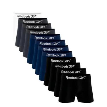 Imagem de Kit 12 Cuecas Boxer Masculina Sem Costura Microfibra Reebok, Multicolo
