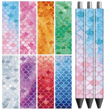 Imagem de Peacoblue Adesivo de transferência UV DTF Sereia - 48 peças à prova d'água Impressão HD UV DTF Caneta Adesivos Decalques para Caneta Lápis Personalizada DIY Artesanato Decorativo Presentes