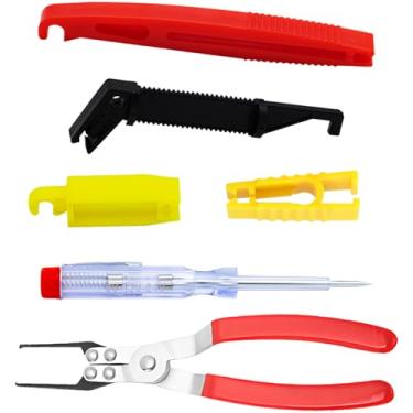 Imagem de Waltool 6 peças de ferramentas de inserção de extrator de fusível, alicate extrator de relé, testador de circuito de extrator de fusível para carro, motocicleta, caminhão, carro, veículo, bateria
