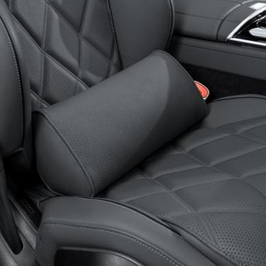 Imagem de Dapucarin Almofada de apoio lombar para assento de carro e cadeira de escritório, cadeira de jogos, almofada ergonômica de espuma viscoelástica para alívio da dor nas costas, almofada de couro de luxo