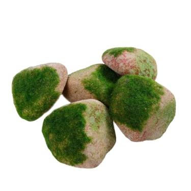 Imagem de IEUDNS 5 peças de pedras artificiais para paisagem, diorama de pedras falsas, artificiais realistas decorativas para vasos de plantas, jardim de fadas, D