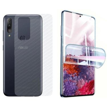 Imagem de Película Hidrogel + Adesivo Fibra De Carbono Para Asus Zenfone Max Shot - Transparente