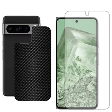 Imagem de Película Hidrogel + Adesivo Fibra De Carbono Para Google Pixel 8 Pro - Preta