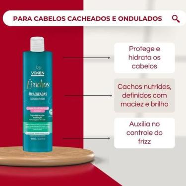 Imagem de Creme de Pentear para cabelos cacheados Écachos Voken 500ml - Voken Co