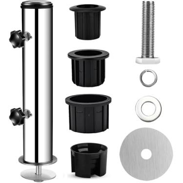 Imagem de Base de tubo de guarda-chuva universal de granito para uso ao ar livre, base de tubo de aço inoxidável para guarda-chuva de pedra externa, suporte de estaca de mastro de bandeira resistente, suporte