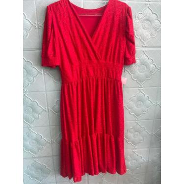 Imagem de Vestido vermelho clássico feminino -Tamanho G - Q bonita
