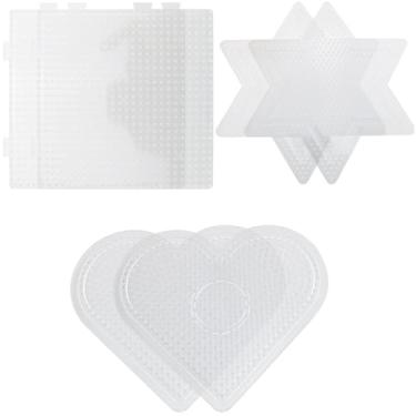 Imagem de DGZZI 6 peças placa de contas fundidas 2,6 mm conjunto de placa de contas de plástico transparente 3 formas feitas à mão grânulos brinquedos feitos à mão placa de base de feijão mini placa de unha