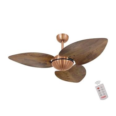 Imagem de Ventilador De Teto Dormamu Cobre Office 3 Pás Rádica Imbuia 110V Com Controle