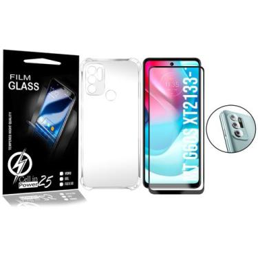 Imagem de Capa Capinha compatível Moto G60S XT2133 + Película Vidro 3d + pel Câm