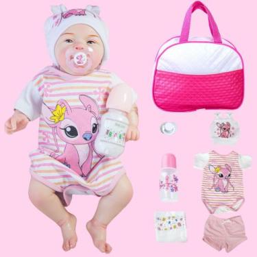 Imagem de Bebê Boneca Reborn Realista Mary Angel Menina Silicone Pode dar Banho 