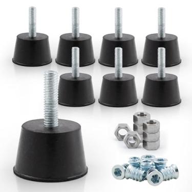 Imagem de NEWBYTEK Niveladores de móveis ajustáveis com rosca de borracha de 1/10.2 cm - Pacote com 8 | Pés de cadeira de mesa rosqueados deslizam para cadeiras, mesas, armários, móveis de pátio