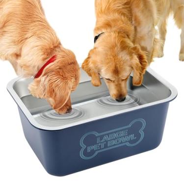 Imagem de Bwogue Tigela de água extra grande para cães de 3 galões para raças grandes, tigela de aço inoxidável durável para cães de alta capacidade para água e comida para cães, 1 pacote