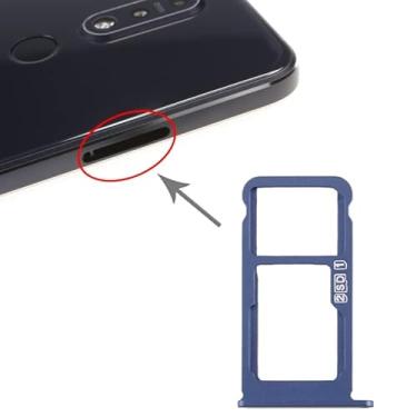 Imagem de HONGYAN Peças de substituição de telefone celular Bandeja de cartão SIM + bandeja de cartão SIM/bandeja de cartão Micro SD para Nokia 7.1 / Ta-1100 Ta-1096 Ta-1095 Ta-1085 Ta-1097 Acessórios telefô