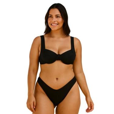 Imagem de Biquíni Feminino Plus Size Canelado Aro Sem Bojo Calcinha Fio Duplo As