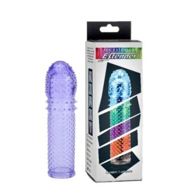 Imagem de Capa Peniana Extender Em Silicone 16 X 4Cm Capa para Pênis com Saliências Estimulantes [ROXO] KT805