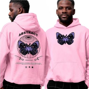 Imagem de Moletom Estampado Algodão‎ Abstract Butterfly Street Purple-Unissex
