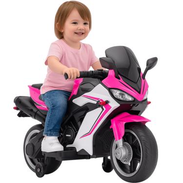 Imagem de Moto Elétrica Bang Toys Infantil Aura G2  com Rodinhas Rosa 12V