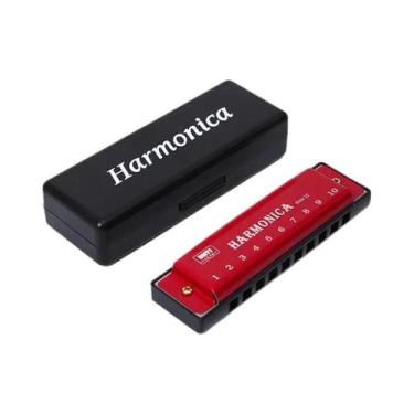 Imagem de Gaita Diatônica De 10 Furos C Key Com Estojo Para Presente Infantil In