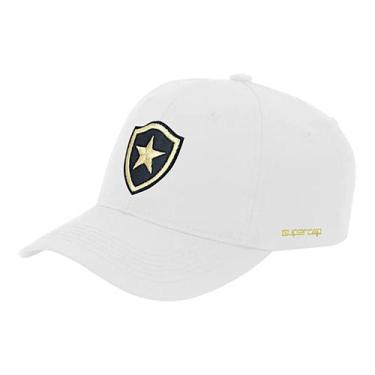 Imagem de Boné Supercap Botafogo Bordado Escudo Frontal Microsatim, Branco, Dour