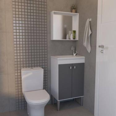 Imagem de Conjunto Gabinete E Armário Dia A Dia Essencial 45cm Para Embutir Chumbo