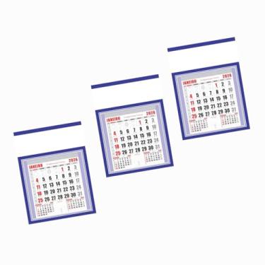 Imagem de Calendário de Parede Grande 27X37CM Folhinha Comercial (3 Unidades - Azul)