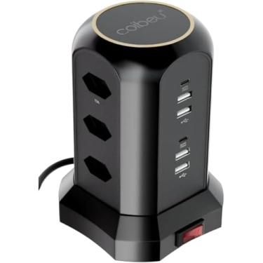 Imagem de Torre de Tomadas Extensão 9 Saídas USB e Type-C Preto