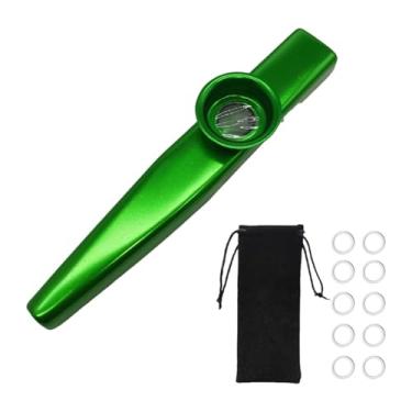 Imagem de Fenteer Flauta Kazoo Infantil Instrumento Musical com Armazenamento para Festas e Diafragmas para Flauta Kazoo para Amantes da Música de Festa, Verde