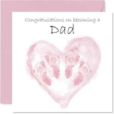 Imagem de Stuff4 New Baby Girl Card for Dad - Twins Congrats Becoming - Cartão de parabéns bem feito para o novo pai, cartões de felicitações Welcome To The World de 5,7 polegadas