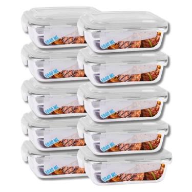 Imagem de Kit 10 Potes Hermetico Vidro Liso 1040ml Grande Marmitas Frutas - Pra 