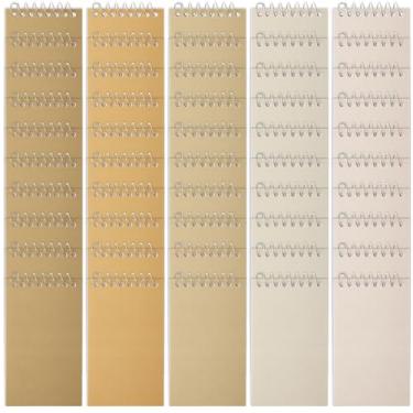 Imagem de Teling 50 blocos de notas de papel quadriculado em espiral, blocos pequenos de 7 x 12 cm, bloco de notas com bolso espiral superior, 75 páginas, mini blocos de notas de esteno para escrever, desenhar