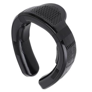 Imagem de Jiawu Fã do Pescoço, Ventiladores de Resfriamento Portátil, 3 Velocidades de Fãs Pessoais Vestíveis, Refrigerador e Aquecedor Silencioso Recarregável para Casa, Escritório, Ciclismo (Preto brilhante)