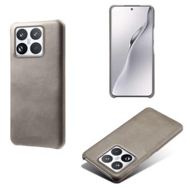 Imagem de Capa para Xiaomi 15 Pro,Proteção contra quedas,Casca de volta de cor sólida simples,Design de couro de imitação de plástico-Gray