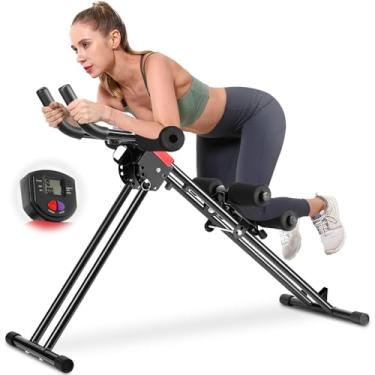 Imagem de Aparelhos Academia Aparelho Abdominal Dobrável, 5 Ajustes de Altura, com Visor LCD, Aparelho Abdominal Máquina Vertical, Escada Dobrável Vertical para Exercícios Aeróbicos, Capacidade de 120 kg