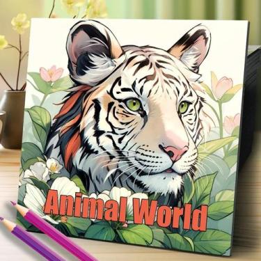 Imagem de Livro para colorir Animal World Livro ilustrado para adultos Design or