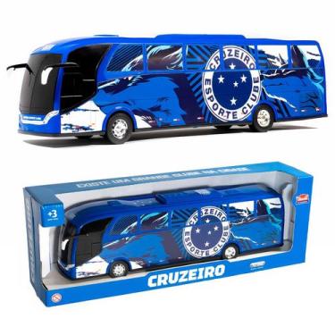 Imagem de Onibus Da Raposa Celeste Cruzeiro Escala 1/30 Miniatura Azul Oficial B