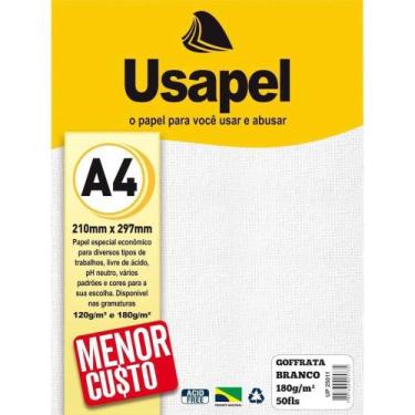 Imagem de Papel goffrata a4 180g c/ 50 folhas branco - usapel