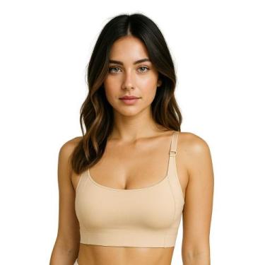 Imagem de Sutiã sem Bojo Microfibra com Alças Reforçada Sustentação Claúdia - Na