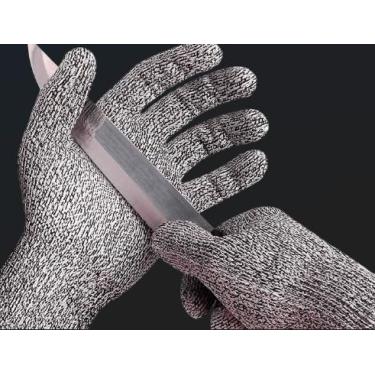 Imagem de Luvas de Proteção Anti-Corte Nível 5 Com Spandex Resistentes para Cozinha Restaurante e Açougue Açougueiro Luva HPPE Anticorte Leve e Resistente Profissional Cinza