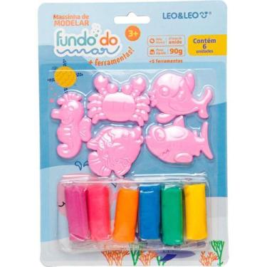 Imagem de Massa para Modelar Criativa Fundo do MAR 6 Cores + 5 Peças - Leonora
