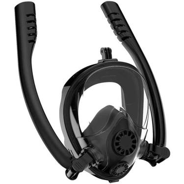 Imagem de Yngg Máscara De Mergulho Subaquática Anti Nevoeiro Máscara De Mergulho Facial Para Mulheres Homens Crianças Natação Snorkel Equipamento De Mergulho, Black Black, L-XL