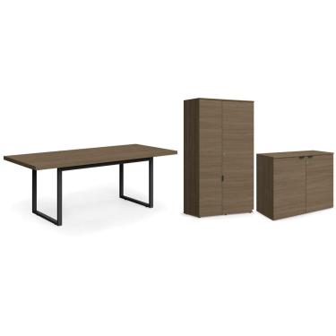 Imagem de Escritório Completo Frame 3 Peças (1 Mesa de Reunião + 2 Armários) Munique - Kappesberg