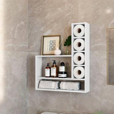 Imagem de Porta Papel Higiênico Decorativo Romenia Branco