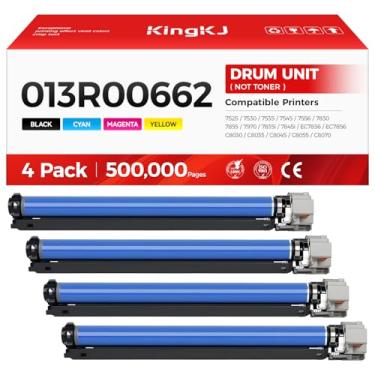 Imagem de Conjunto de bateria 013R00662, pacote com 4, preto, ciano, magenta, amarelo, substituição para Xerox Workcentre 7525 7530 7535 7545 7556 7830 7855 7970 7835i 7845i AltaLink C8030 C80355 C804 5 C8055