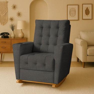 Imagem de Poltrona de Amamentação Duna com Balanço  Ideal para Quartos de Bebê -