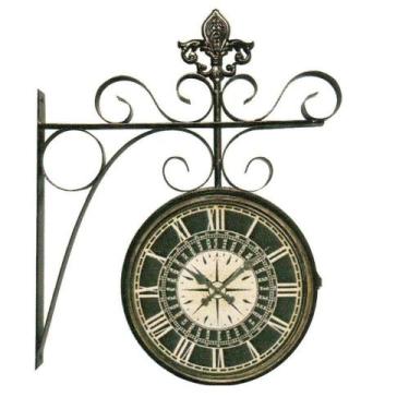 Imagem de Relógio Estação Dupla Face Europeu Retrô Preto Em Metal - ALL CONNECT