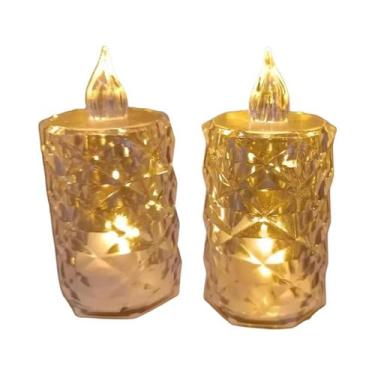 Imagem de Velas De Cristal LED Sem Chama Lanternas Alimentadas Por Bateria Lâmpa