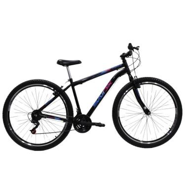 Imagem de Bicicleta Aro 29 Quadro Aço 21 Vel Freios V Brake Saidx Premium Preto Azul Rosa