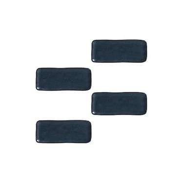 Imagem de Conjunto de Travessas Retangulares Pequenas Porto Brasil Orgânico Night Blue 22x9,5cm - 4 Peças