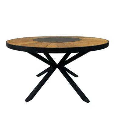 Imagem de Mesa 1,50m De Jantar Zurick Pétalas Em Madeira Com Centro Giratório Al